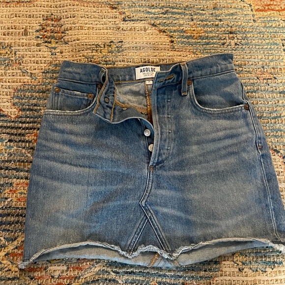 AGolde denim mini skirt 24 - Picture 1 of 5